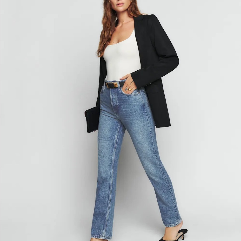 Reformation Blue Straight Leg Jeans Modern Fit